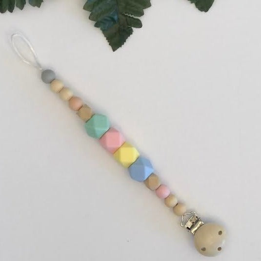 Pastel Candy Baby Pacifier Clip